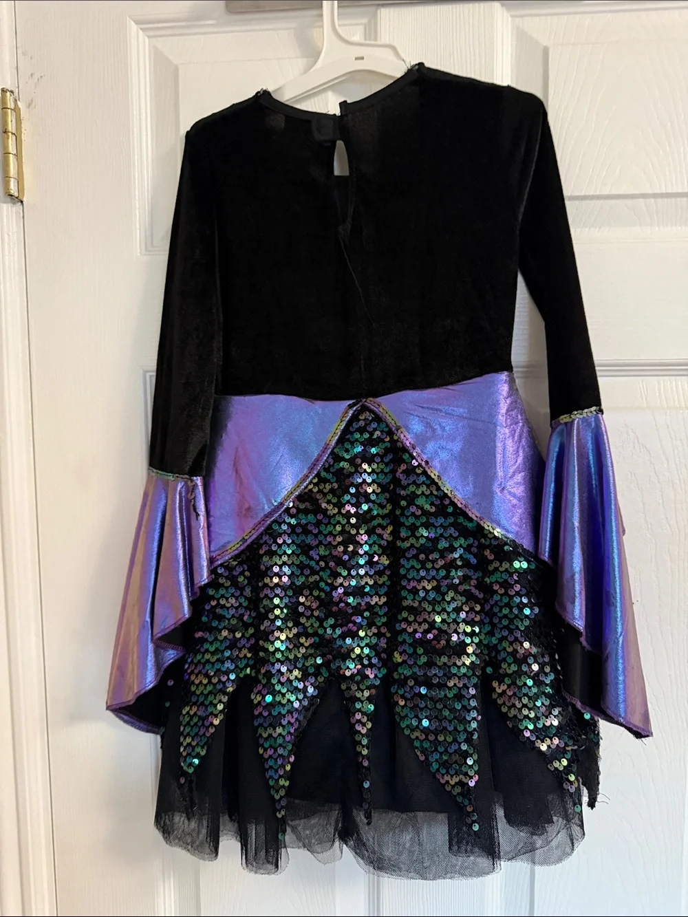 Spirit Girls costume size small Black and Purple Sequin Witch Costume Dress